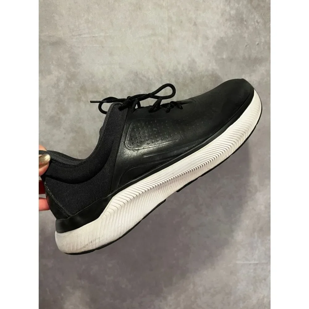 Johnston & Murphy Black Leather Athletic Sneakers with White Sole size 9.5
